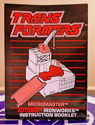 TRANSFORMERS G1 MICROMASTER IRONWORKS INSTRUCTIONS 1989