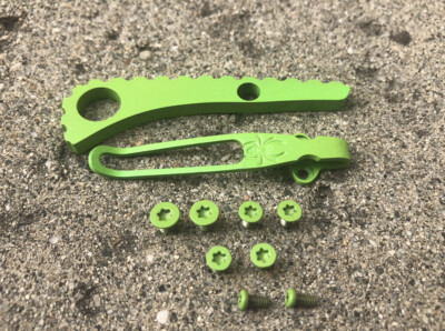Green Titanium Spacer Deep Pocket Clip & Screw Set For Spyderco Paramilitary 2