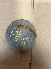 Single Slice A36 Hot Roll Steel Round Bar Stock 3 1/2” OD x ~3/8”