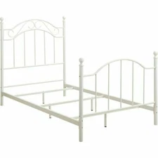 MAINSTAYS METAL BED FRAME TWIN, WHITE *DISTRESSED PKG