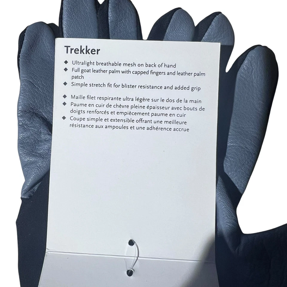 Nuevo Guante Negro Diamante Trekker Ligero Blanco Con Cuero de Cabra Palma XS Foto 4 de 4