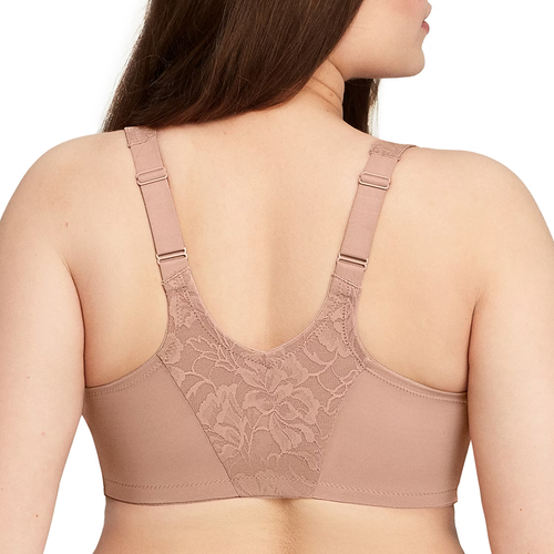 Glamorise Lacey T-Back Front-Closure WonderWire Bra Size 46C Cappuccino 9246 New - Picture 3 of 7