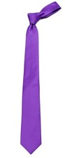 Men's Violet Purple Solid Satin Plain Classic Necktie Tie Wedding Formals - NWT