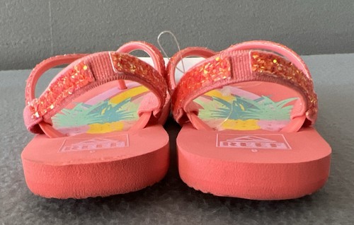 Reef Girls Little Lil Stargazer Sandal flip Flop Size 9 Toddler Kids Pink New - Picture 4 of 9