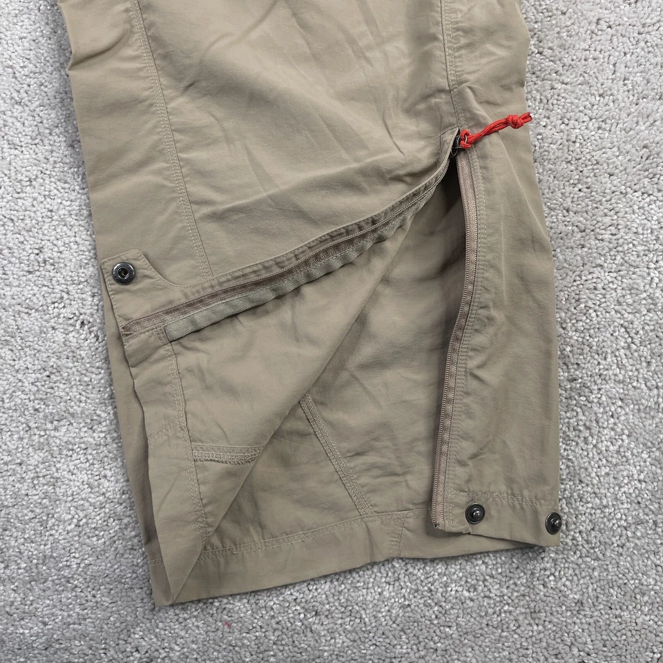 Pantalones LL Bean para mujer 14 color caqui tostado convertible cremallera senderismo escalada nailon Foto 3 de 4