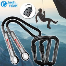 Aluminum Screwgate Locking D-Ring Carabiner Prusik Cord Loop Rock Climbing Rope