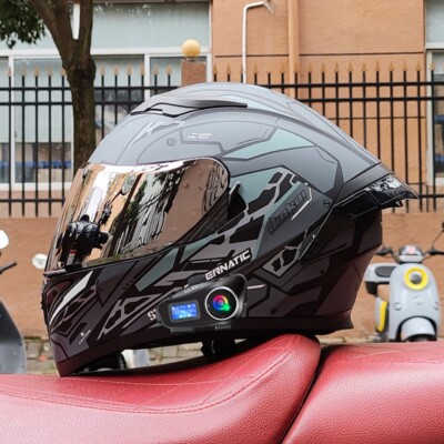 Bluetooth Motorcycle Intercom Helmet Double Lens DOT Approved Motorbike Helmets
