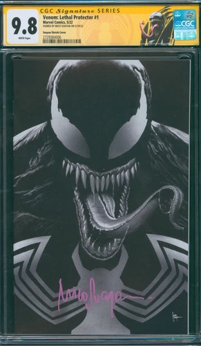 Venom Lethal Protector #1 (2022) Virgin Sketch Cover CGC 9.8 Signed Mico Suayan