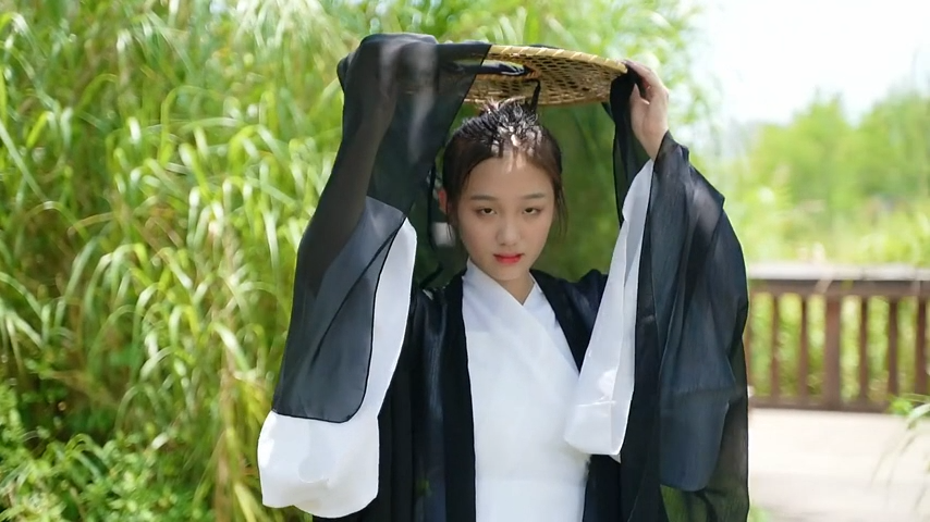 Handmade Chinese Ancient Chivalrous Heroine Bamboo Hat with Veil