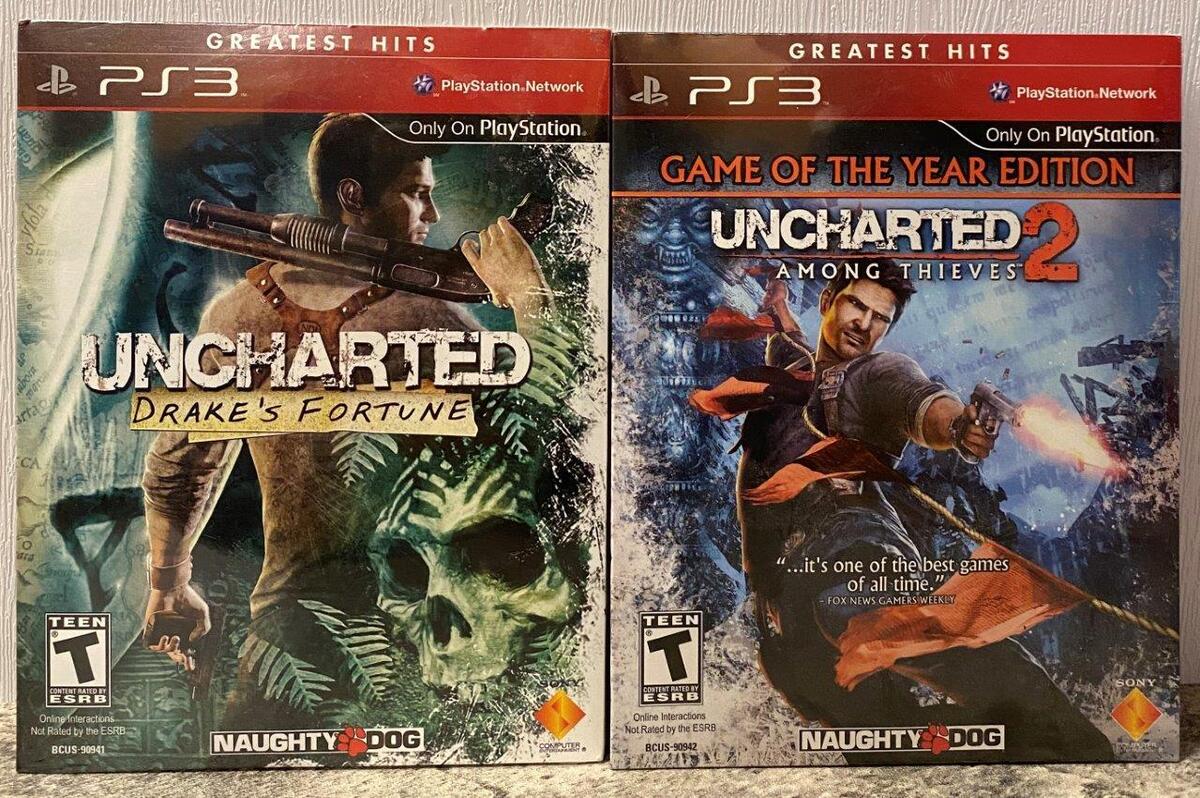 Uncharted 1 2 & 3 Drake Fortune/ Deception & Among Thieves PlayStation 3  PS3 Lot