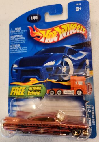 Hot Wheels 2003 1959 Cadillac with Free Atomix Micro Vehicle Big Rig Semi Truck - Picture 1 of 1