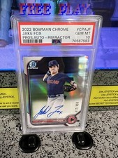 2022 Bowman Chrome Jake Fox Prospect Autographs Refractor /499 #CPAJF PSA 10