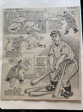Snuffy Stirnweiss Jimmy Dykes Tony Cuccinello 1944 Baseball 8X10 Cartoon RARE!