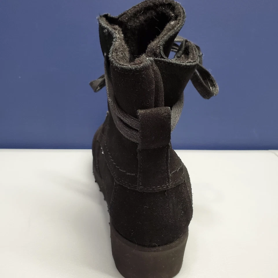 Bearpaw Krista Botas de Invierno al Tobillo para Mujer Talla 6 Negro Gamuza Cuero Con Cordones 2025W Foto 3 de 4