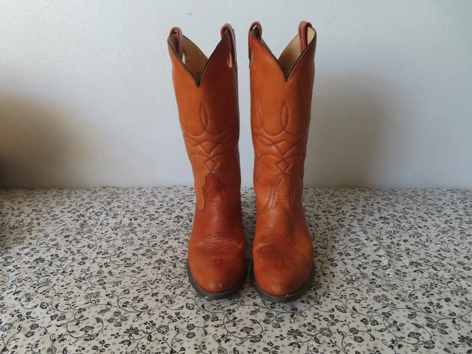 De colección Levi’s Rojo Perro Naranja Tab Western Botas de Vaquero Para Hombre Talla 10 Marrón Liso Foto 2 de 4