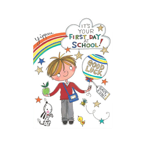 Rachel Ellen It's Your First Day At School Boys Good Luck Card Novelty Gifts