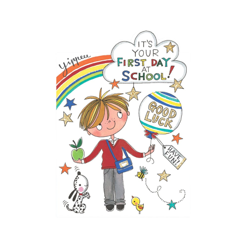 Rachel Ellen It's Your First Day At School Boys Good Luck Card Novelty Gifts