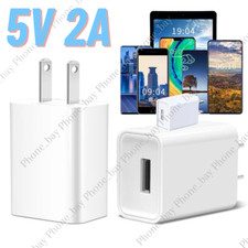 USB Wall Plug 5V 2A AC Power Adapter Compatible With iPhone/iPad/Samsung/Tablet