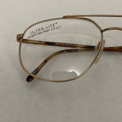 VTG NOS Logo Paris Gold Tortoise Aviator Ultra-Lite Eyeglass