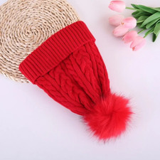 Femme Pom Balle Bonnet à Pompon Tricoté de Ski Casquette Hiver Chaud Thermique