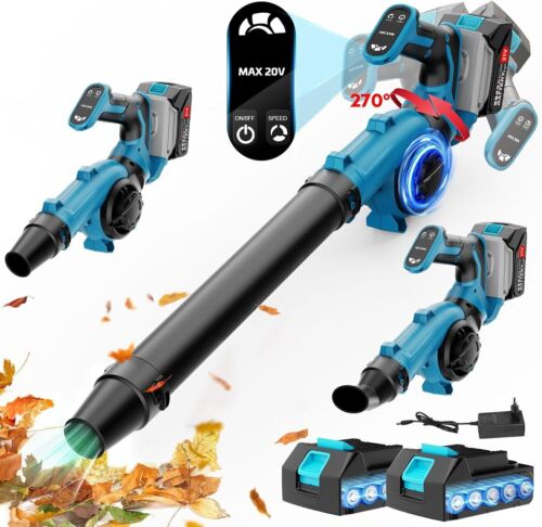 Mini Electric Leaf Blower Cordless Adjustable Handle, 6000mAh Battery Powered L