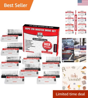 Versatile 96-Piece Screwdriver Bit Set - Compatible with Metric & Inch Fasteners