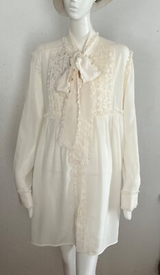 Ermanno Scervino Seidenkleid Minikleid Rüschen Creme neu NP2.600 