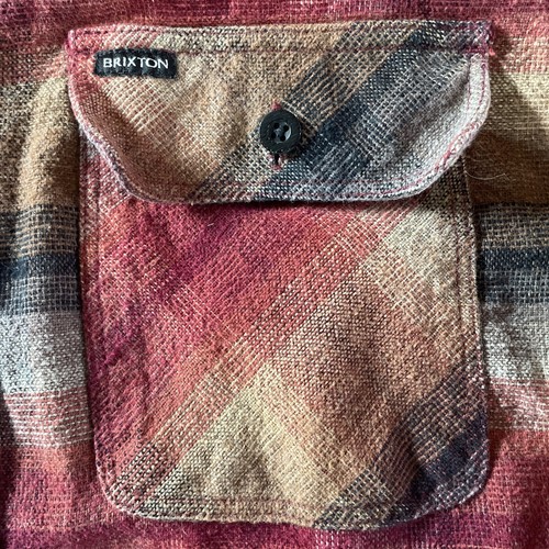 Brixton Bowery Standard Fit Flannel Men's Large Plaid Long Sleeve - Picture 2 of 5