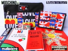 💖☮ MOSCHINO Vintage 1990 Love Peace Portafoglio Astuccio Quaderni Rubrica Gomma