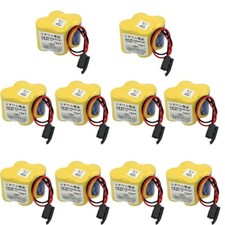 10x BR-2/3AGCT4A 6V PLC Battery  Black Plug for FANUC A98L-0031-0025 CNC Mahine