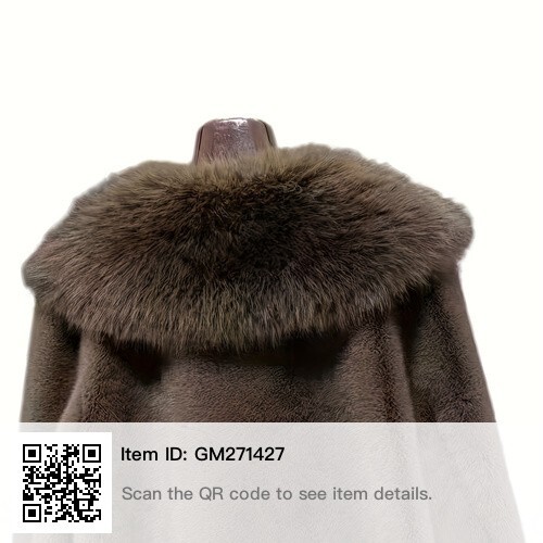 ELEGANTE ABRIGO LARGO DE PIEL SINTÉTICA CON CUELLO GRANDE - Imagen 5 de 5