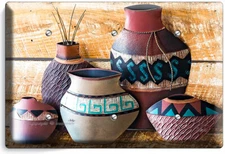SOUTHWESTERN POTTERY VASES LIGHT SWITCH OUTLET WALL PLATE FOLK ART HD ROOM DECOR