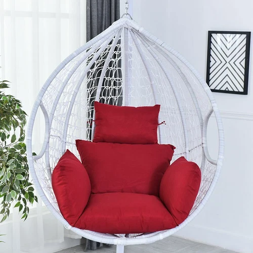 Schaukel Hängesessel Ei Rattanstuhl Outdoor Hängematte Ständer Kissen ohne Stuhl - Bild 11 von 15