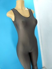 Shiny Spandex Unitard Dance Ballet Bodysuit USA VINTAGE Gray Adult Medium