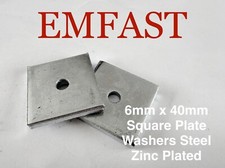 Image of 6mm 10mm 12mm 16mm 20mm Metric Square Plate Washers Steel Zinc Plated 50mm