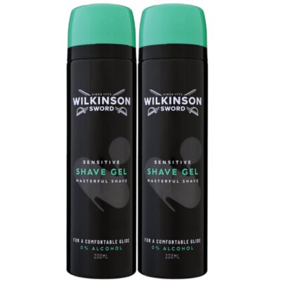 Wilkinson Sword Shave Gel Rasiergel 2 x 200 ml Sensitive Set