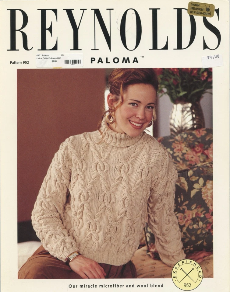 Pullover con cable de celosía Paloma 952 patrón de tejido Reynolds - para mujer Foto 3 de 3