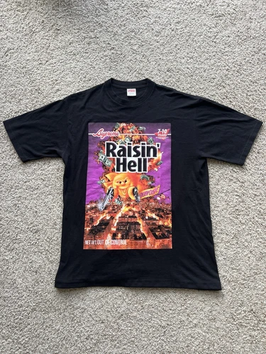 Tee shirt Supreme Raisin Hell 2006 taille L boîte noire logo BOGO LIRE DESCRIPTION