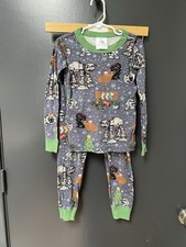 Hanna Andersson Christmas Star Wars Youth Pajamas Sz 5 Long Johns Green