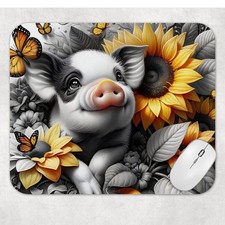 Pig Sunflower Butterfly Computer Non Slip Custom Mouse Pad