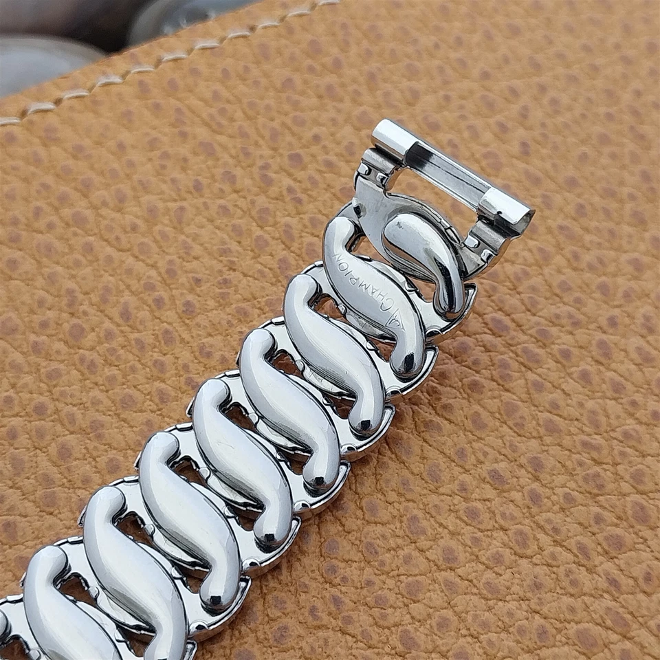 Correa de reloj vintage clásica llena de oro blanco 12k JB Champion EE. UU. corta nos años 50 Foto 4 de 4