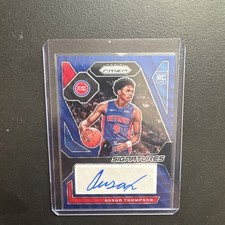 2023-24 Panini Prizm Ausar Thompson Blue Wave RC Rookie Signatures. Color Match!