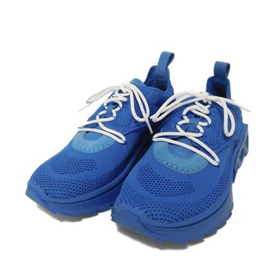 Salvatore Ferragamo NIMA KNIT Low Top Sneakers 6C Blue Leather Mesh Box
