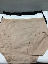 Breezies Nylon Blend Basic Full Brief Set Of 3 M Beige, White, Black