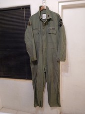 Caribbean Needle Point Coveralls Mens Size L Utility Cotton Army Green Zip
