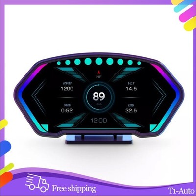 Digital Gauge RPM Car Dashboard Head Up Display OBD GPS Speedometer MPH KMH LCD