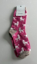 Catherine Tough Lambswool Socks Women UK 4-7 Pink & White Standard Poodle