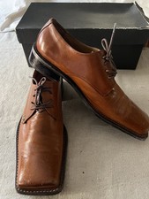 EUC Vito Mode By Italy Brown Leather Square Toe Lace Up Shows 43/ 10 US