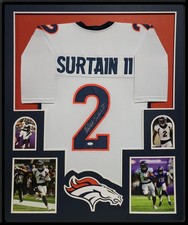 FRAMED DENVER BRONCOS PAT SURTAIN II AUTOGRAPHED SIGNED JERSEY JSA COA