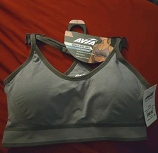 Avia Women's LARGE Seamless Cami Sports Bra GRAY Low Support